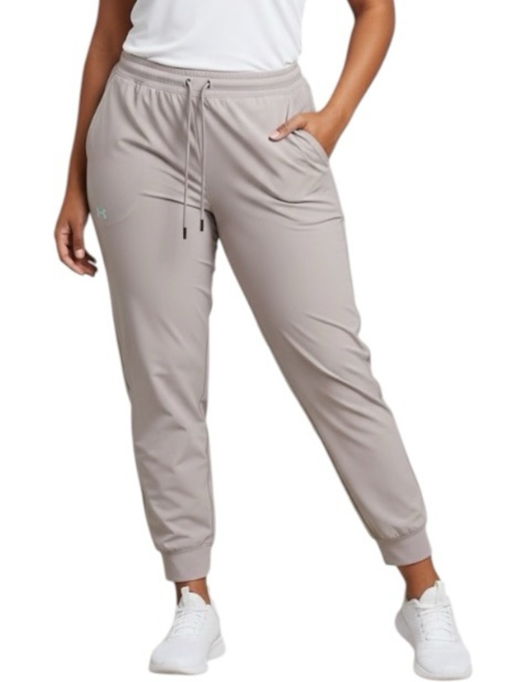 Under Armour XL Beige Elastic Waist Jogger Pants Athleisure Loungwear